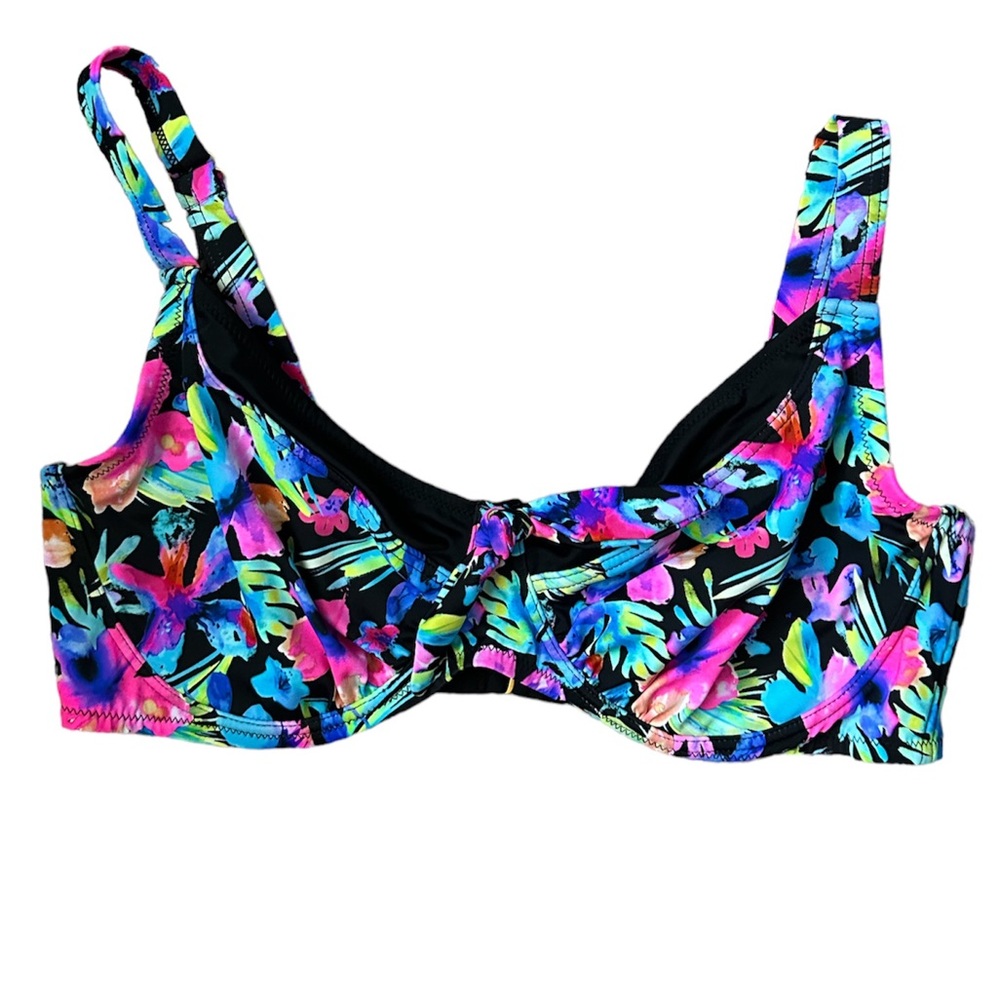 Swimsuits For All Women’s Floral-Printed Tropical Bikini Swim Top